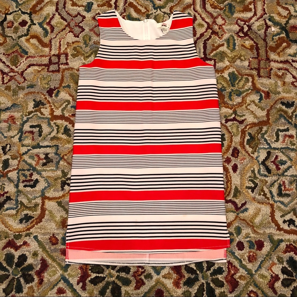 San Souci Striped Shift Dress Low Back Size M